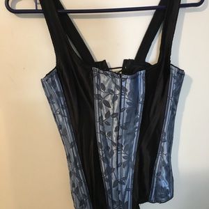 Corset By Empire Intimates Sz 34 Blue & Blk